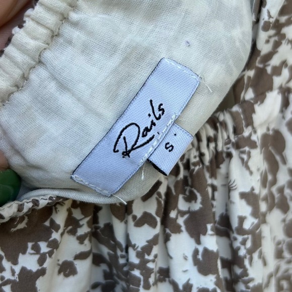 Rails Leni Floral Tiered Midi Dress Square Neck Spaghetti Straps Tie Back‎ S - Picture 8 of 9